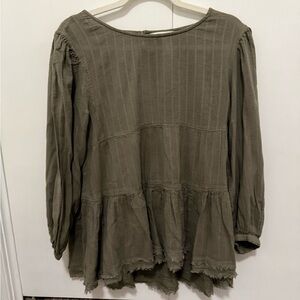 American Eagle Flowy Olive Green Women's  Tunic Top, Size Small